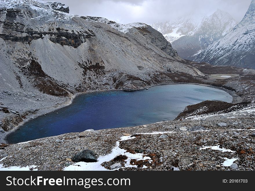 Wusehai Lake is a glacial lake in Yading, Daocheng county, western Sichuan, China. It is surrounded by snow mountains. the water is extremely clear