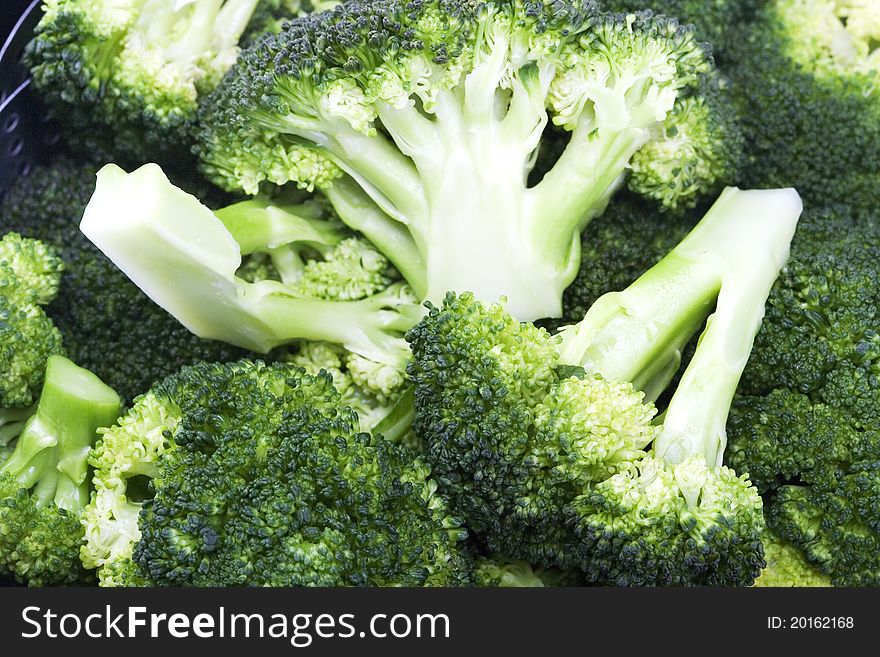 Broccoli crowns closeup macro background