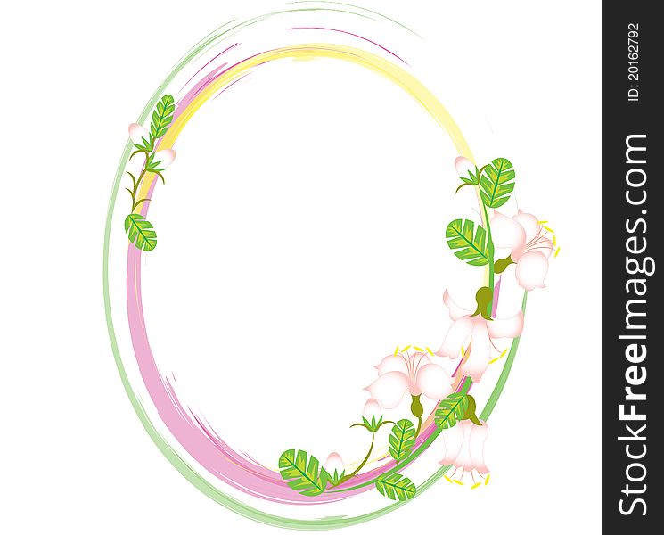 Oval Flowers Frame