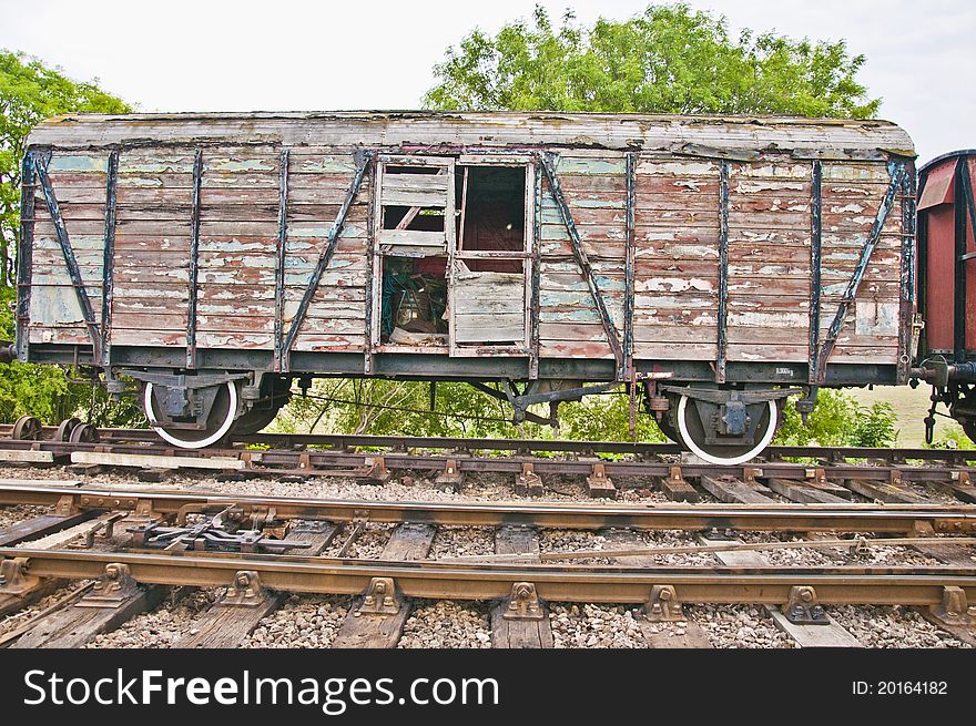 Old wooden railway wagon