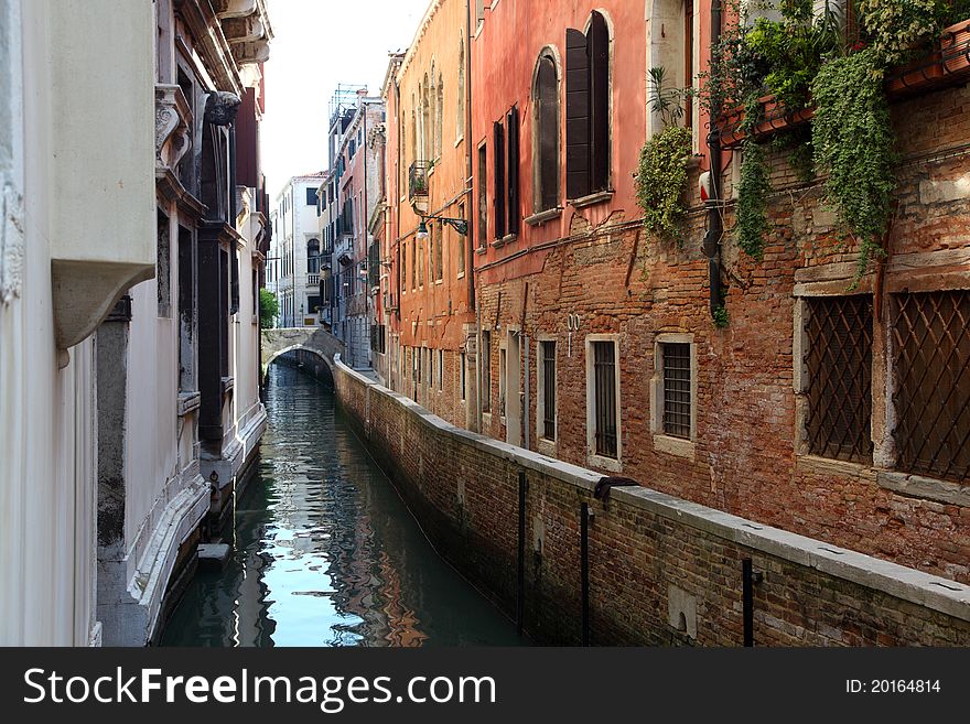 Venetian channel in Venice in Italy. Venetian channel in Venice in Italy
