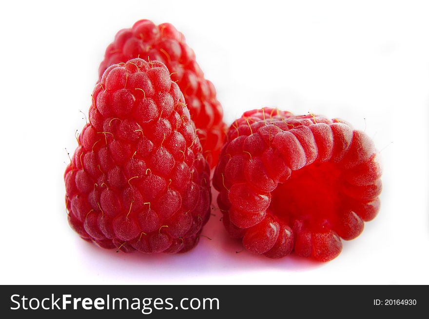 Isolated fruits - raspberries