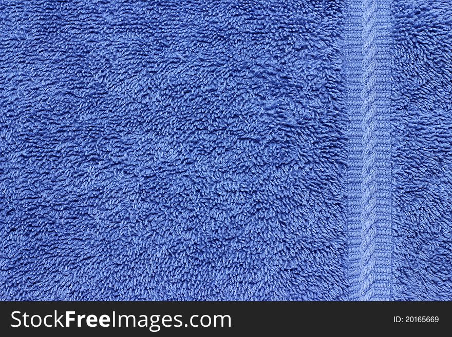 A blue terry cloth towel.