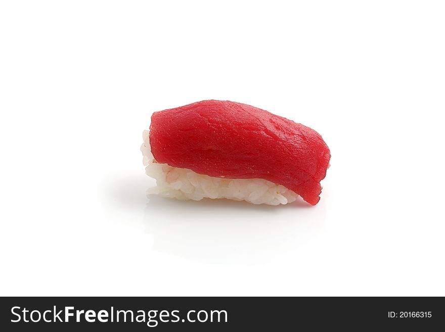 Tuna Sushi Isolated In White Background