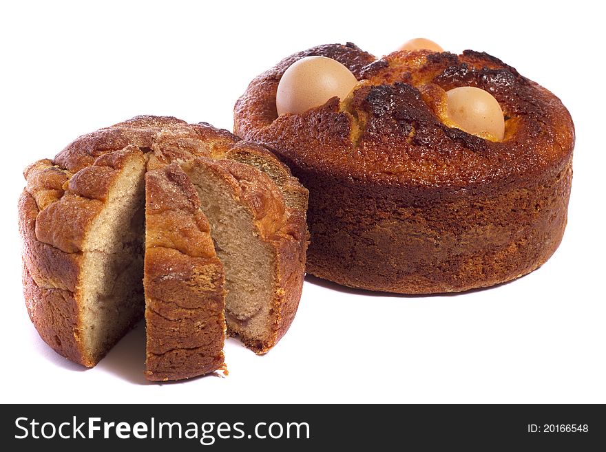 Close up view of a Portuguese traditional baked cake for the Easter festivities. Close up view of a Portuguese traditional baked cake for the Easter festivities.