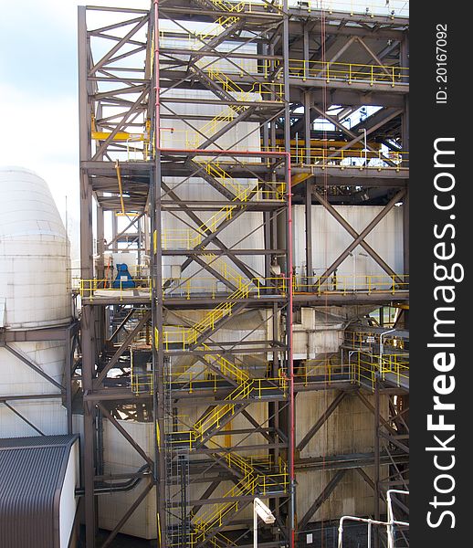 Steel staircase in a power station