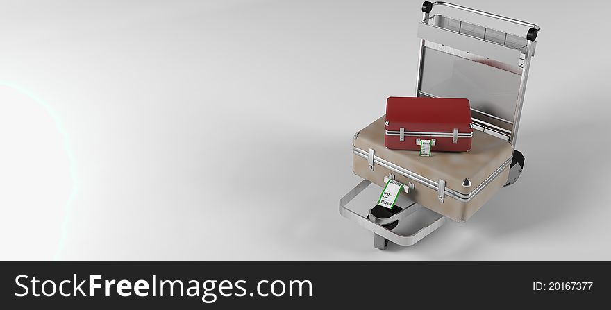 Abstract Image Of An Airport Luggage Trolley