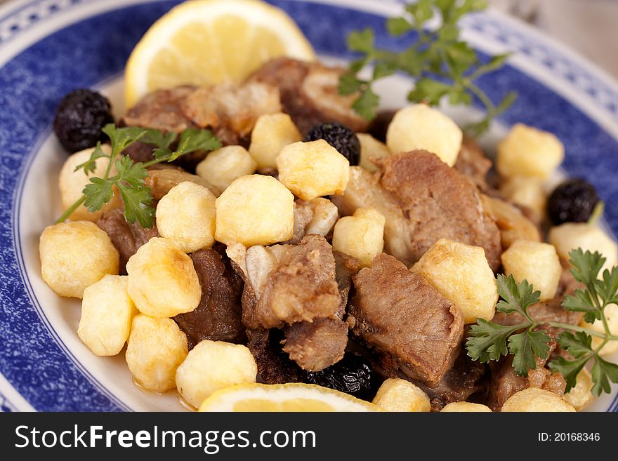 Cooked Meat With Potatoes