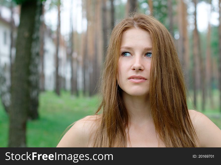 Portrait of a beautiful girl at the park