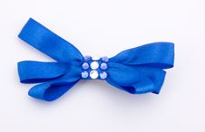 Blue Gift Satin Ribbon Bow Royalty Free Stock Photo Blue Gift Satin Ribbon Bow Royalty Free Stock Photo