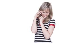 Girl Talking On The Phone Stock Photography