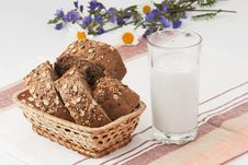 Brown Bread And Glass Of Milk Royalty Free Stock Images Brown Bread And Glass Of Milk Royalty Free Stock Images