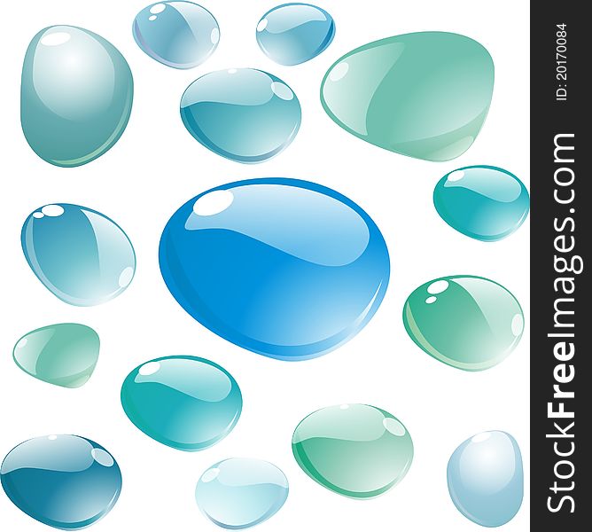 Blue bubbles background. Vector