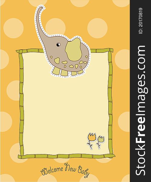 Baby shower invitation with baby elephant