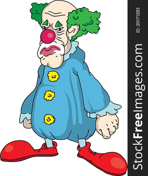 A figure of sad clown character