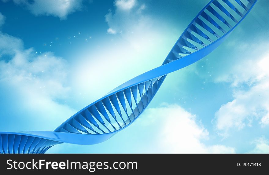 Digital illustration of a DNA in abstract background