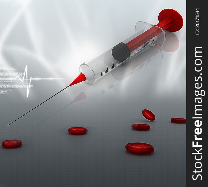 Digital illustration of a medical syringe