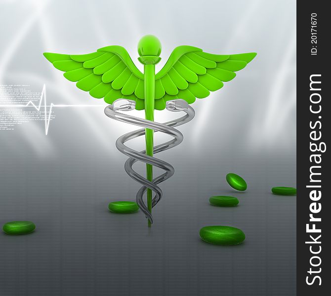 Digital illustration of medical symbol in abstract background. Digital illustration of medical symbol in abstract background