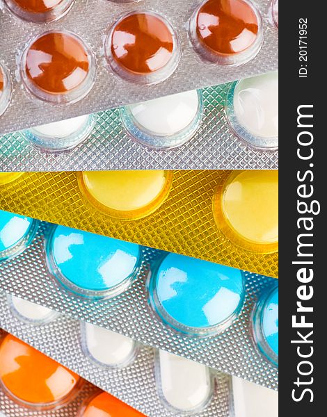 Packs of pills - abstract medical background