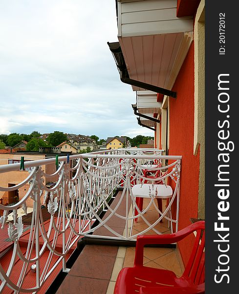 Rows of beautiful residential balcony