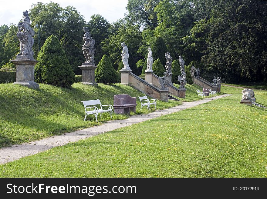 Park with statues, Lysa nad Labem, Czech Republic