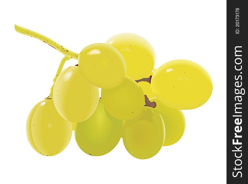 green grapes on white background