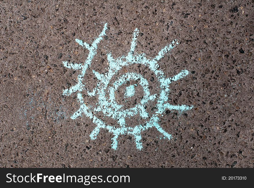 Sun drawing on asphalt / 11