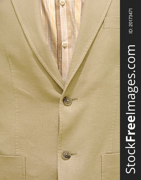Suit detail with shirt closeup