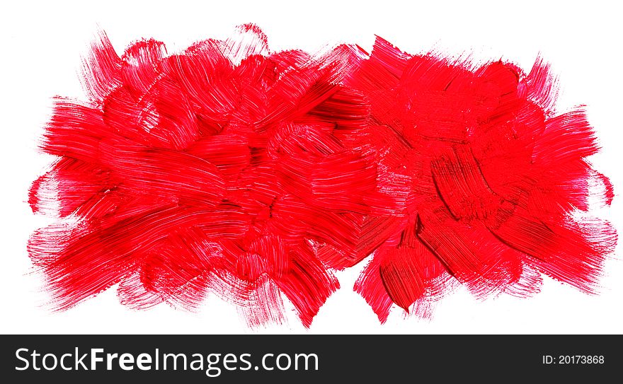 Red brushstrokes on a white background. Red brushstrokes on a white background.