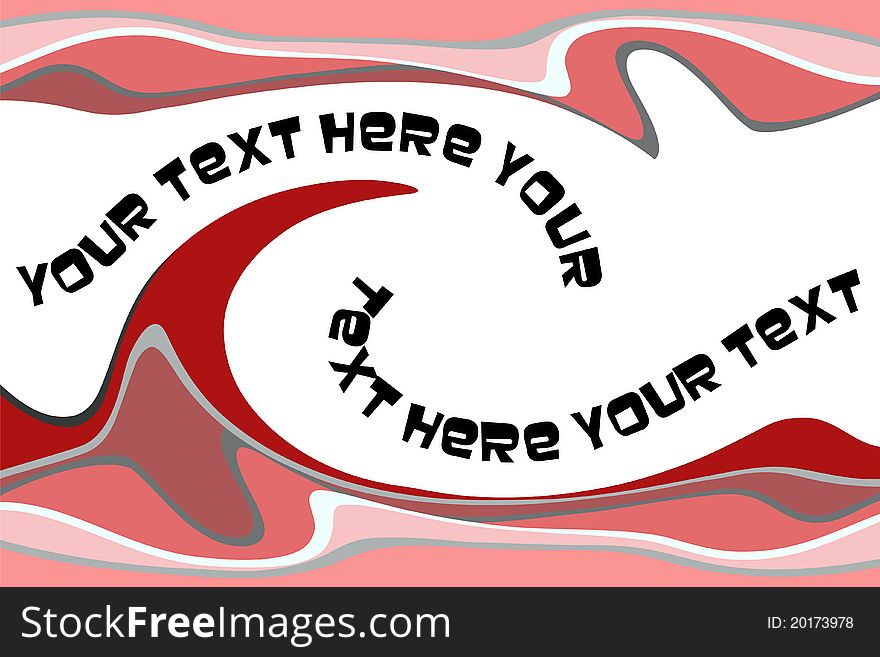 Abstract red twirl waves design with text