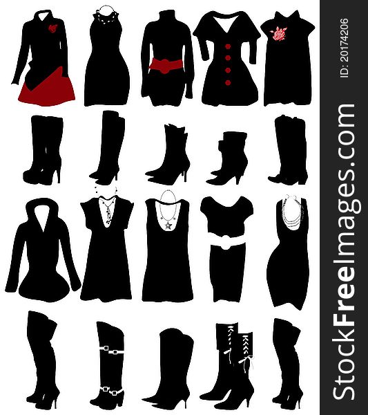 Vector illustration of women clothes