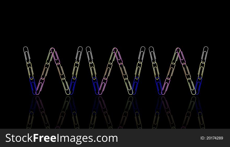 Vector illustration of www paperclip. Vector illustration of www paperclip