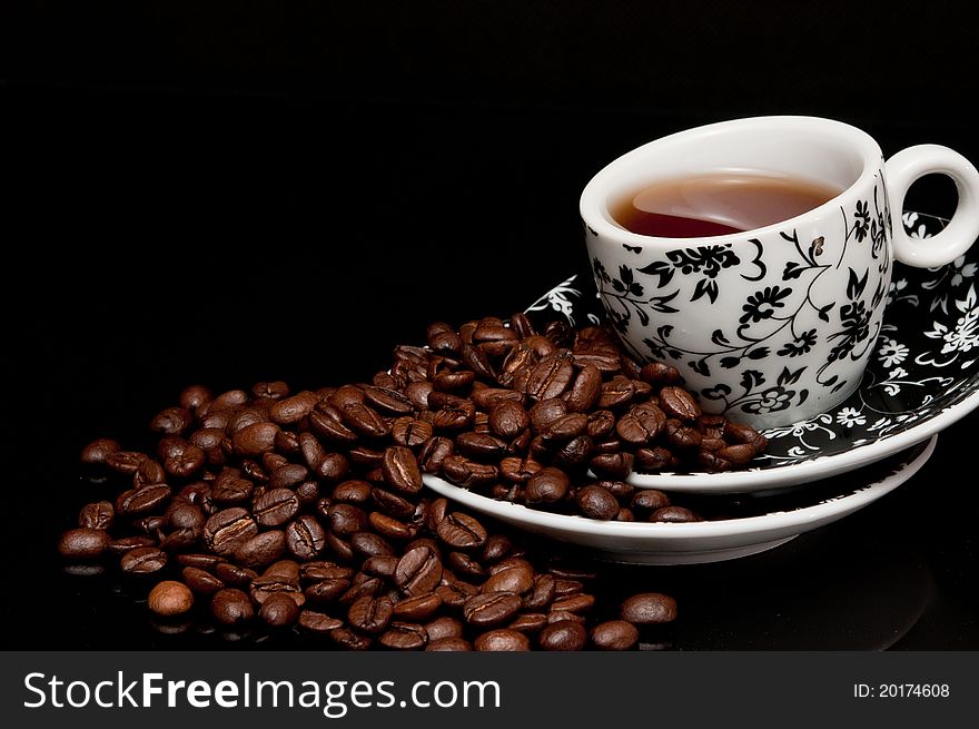 Jar of black coffee is a delicacy of many people. Jar of black coffee is a delicacy of many people