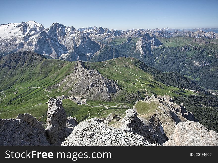 Alps, Italian Dolomites - summer landscape. Alps, Italian Dolomites - summer landscape