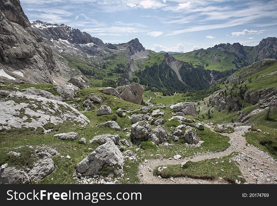 Italian Dolomites - Contrin Valley, summer landscape. Italian Dolomites - Contrin Valley, summer landscape