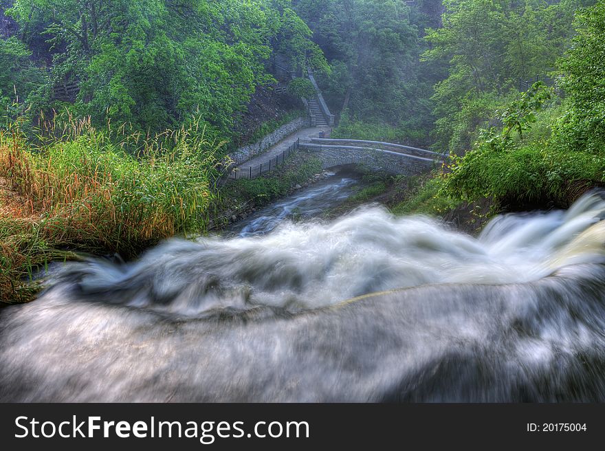 Colorful Scenic Waterfall In HDR