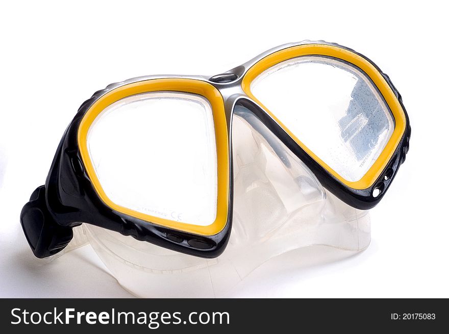 Diving mask on white background