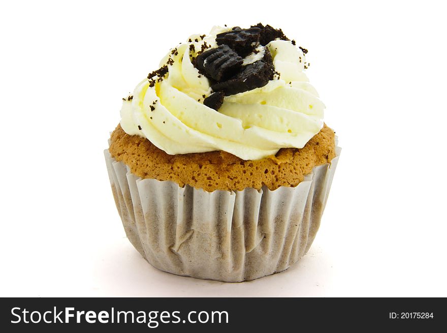 Cupcake is on white background