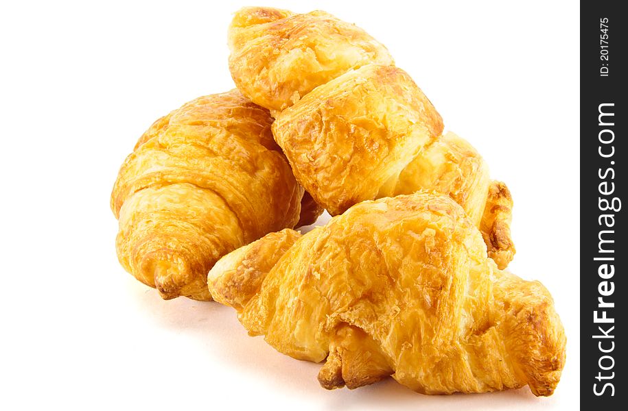 Croissants is on white background