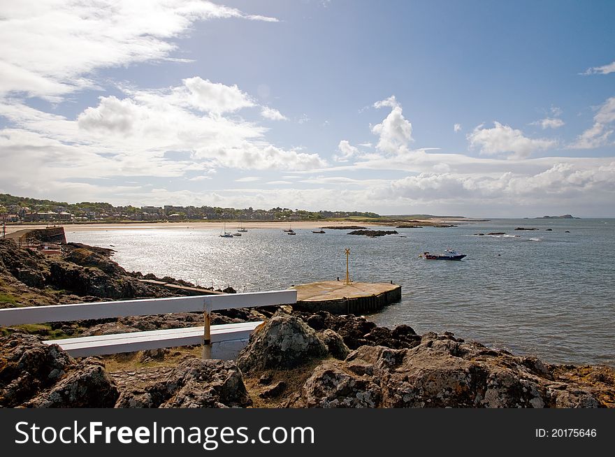 The coast of north berwick in scotland. The coast of north berwick in scotland