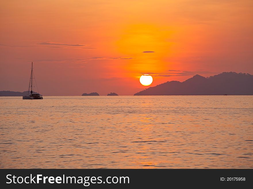 Sea and mountain. view of Thailand