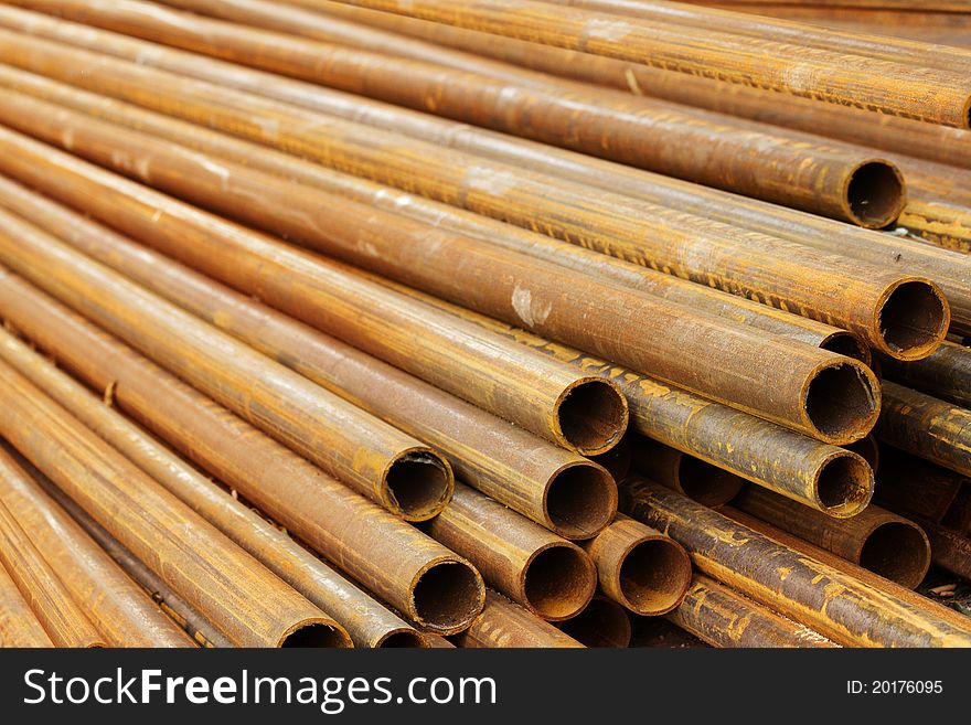 Pipes stack round cut as an abstract background