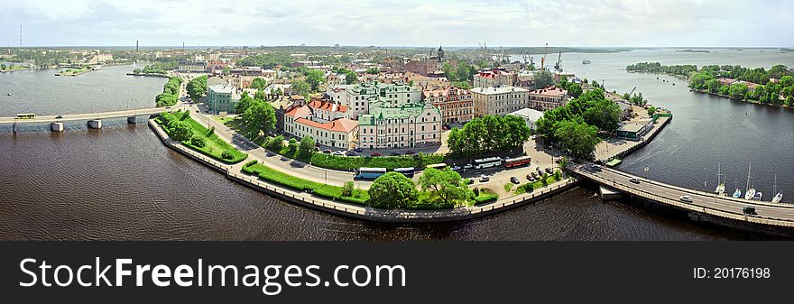 Panorama of the seaside city. Russia, Vyborg, Baltica. Panorama of the seaside city. Russia, Vyborg, Baltica.