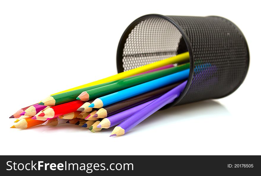 Color pencils in pencil holders