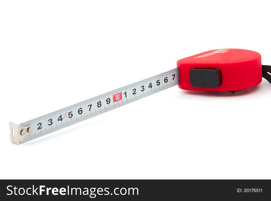 Tape measure on a white background