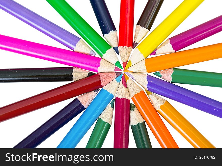 Colored Pencils isolated on white