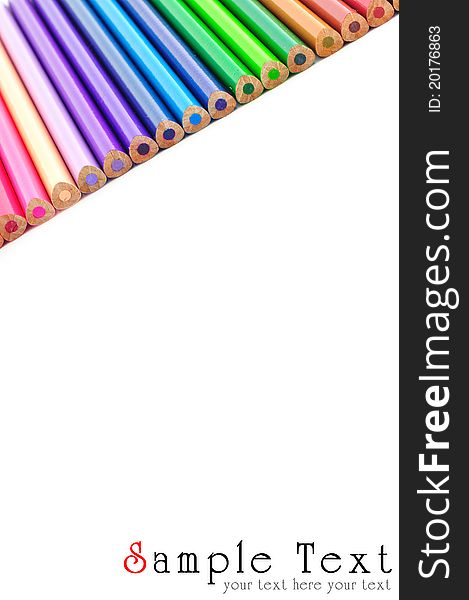 Color Pencils Background Isolated