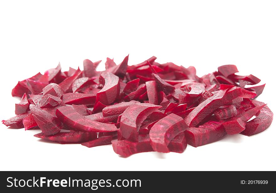 Red beet on white background