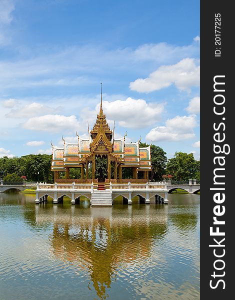 Pang-Pa-In Palace with blue sky in Thailand