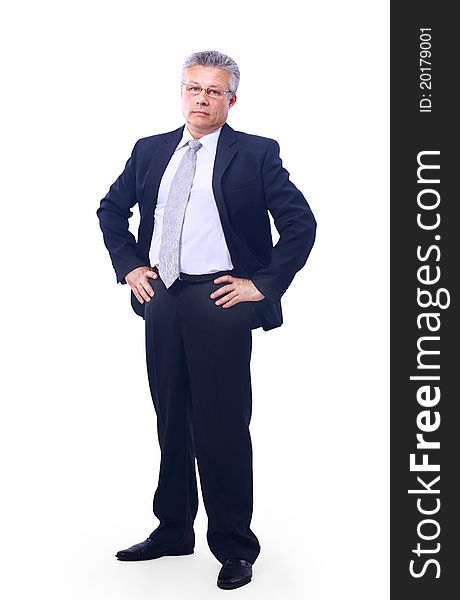 Handsome mature businessman. Isolated over white background. Handsome mature businessman. Isolated over white background